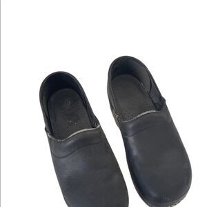 Dansko Black Leather Mule Clogs Women 34